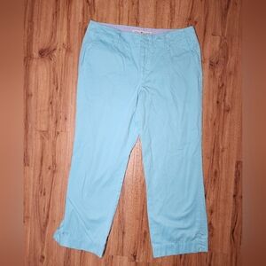 Tommy Hilfiger Women’s Dana Fit Cropped Pants Size 4 Aqua Blue Stretch Cotton